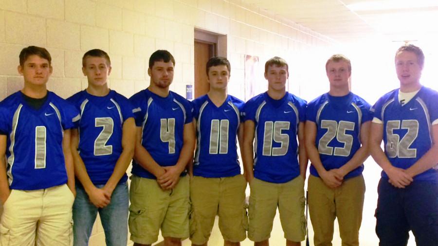 Seven LCHS Seniors are looking for one final win to become the most winning team in LCHS history. Pictured are, L to R: Riley Gunter, Tyler Metz, Dylan Gump, Ian Fealy, Adam Clem, Damien White and Mason Arbogast