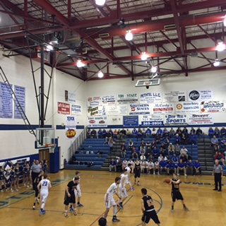 Wednesday, March 2. LCHS boys' basketball team defeats Elkins at sectionals.