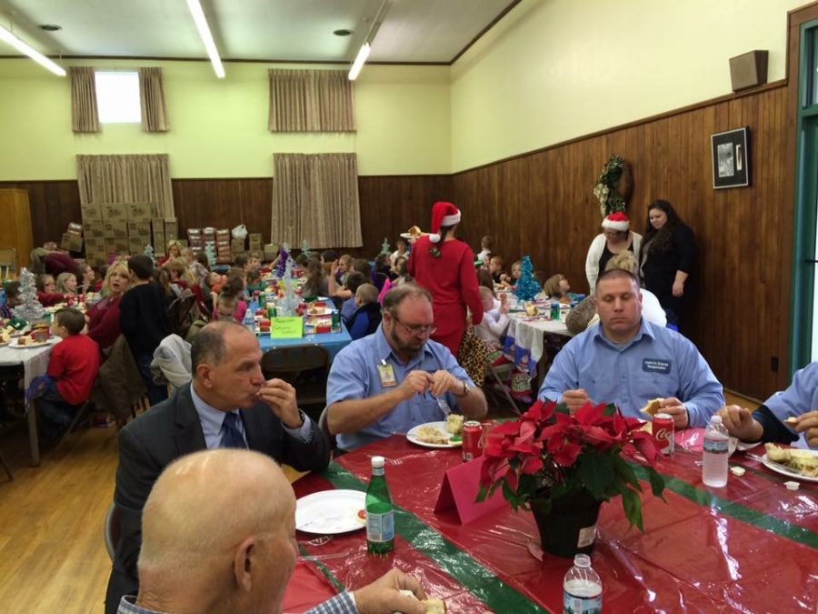 LC Schools personnel members take part in the Annual Rotary Christmas Dinner Dec. 6 at West Hall.
