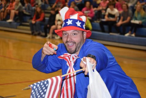 History teacher Mr. Hunter McWhorter dressed as Uncle Sam for the Constitution Week Minuteman Monday September 24.